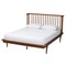 Baxton Studio Flint Mid-Century Modern Ash Walnut Finished Wood Queen Size Platform Bed 236-12782-ZORO - alternate 1